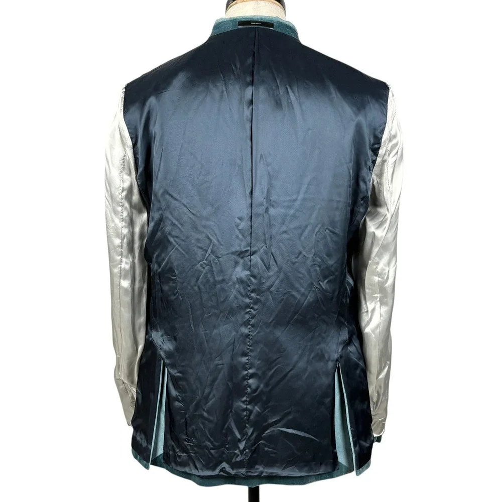 Paul Smith Brierley Velvet Blazer Sport Coat Mens 44R Teal Blue Cotton Italy